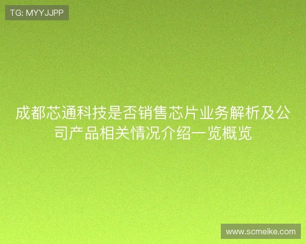 成都芯通科技是否销售芯片业务解析及公司产品相关情况介绍一览概览